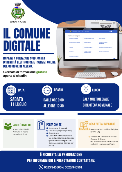 Il Comune Digitale: una mattinata gratuita per imparare a utilizzare i servizi online