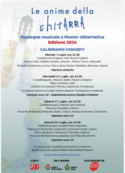 Le Anime della Chitarra fa tappa a Castelnuovo Fogliani