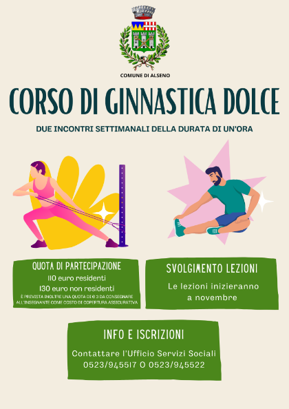 Al via le iscrizioni al corso di Ginnastica Dolce