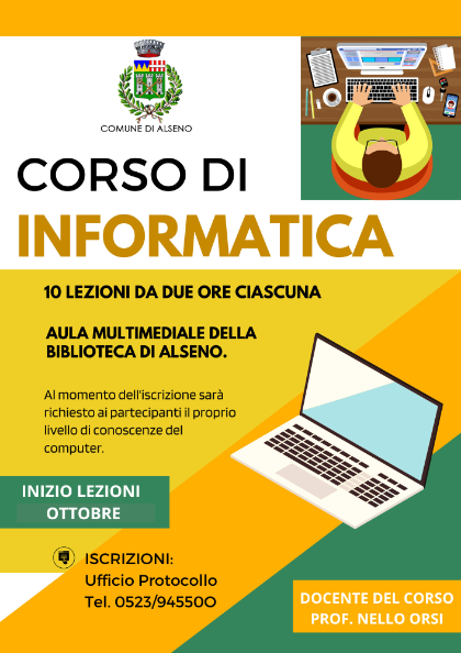Corso informatica: aperte le iscrizioni