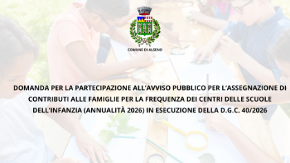 DOMANDA PER LA PARTECIPAZIONE ALL’AVVISO PUBBLICO PER L’ASSEGNAZIONE DI CONTRIBUTI ALLE FAMIGLIE PER LA FREQUENZA DEI CENTRI 