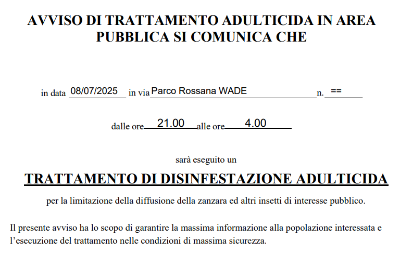 Trattamenti disinfestazione