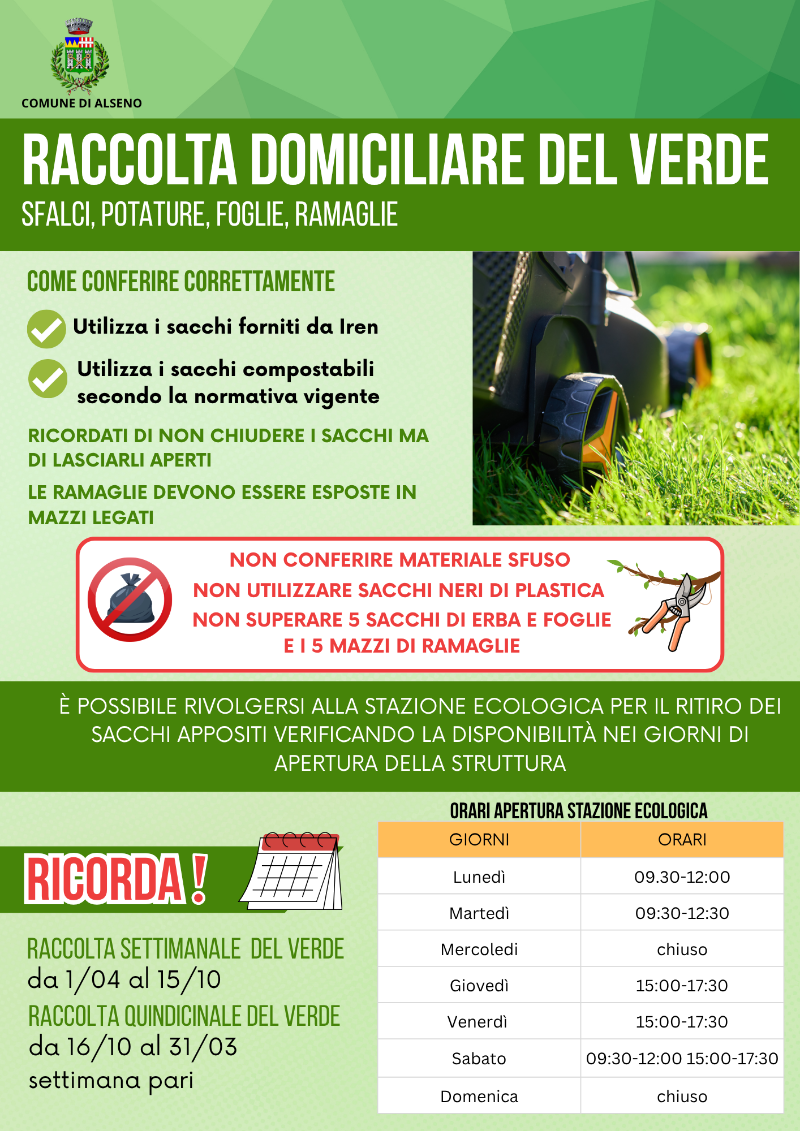 RACCOLTA SFALCI POTATURE